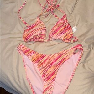 Target Striped Pink and Orange Bikini Set
